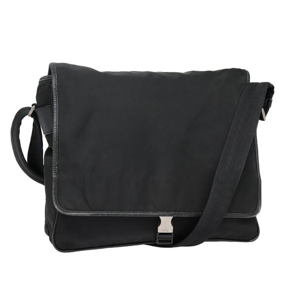 PRADA Shoulder Bag Nylon Black Silver - Picture 1 of 16